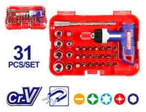 EBST03102, 31 Pcs T-handle wrench screwdriver set Professional Hand Tool Set for Maintenance and Repair Work